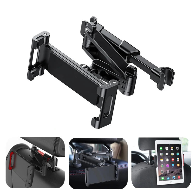 Soporte de Reposacabezas para Auto 360° Telescópico – Teléfono y Tablet 5″–12,9″