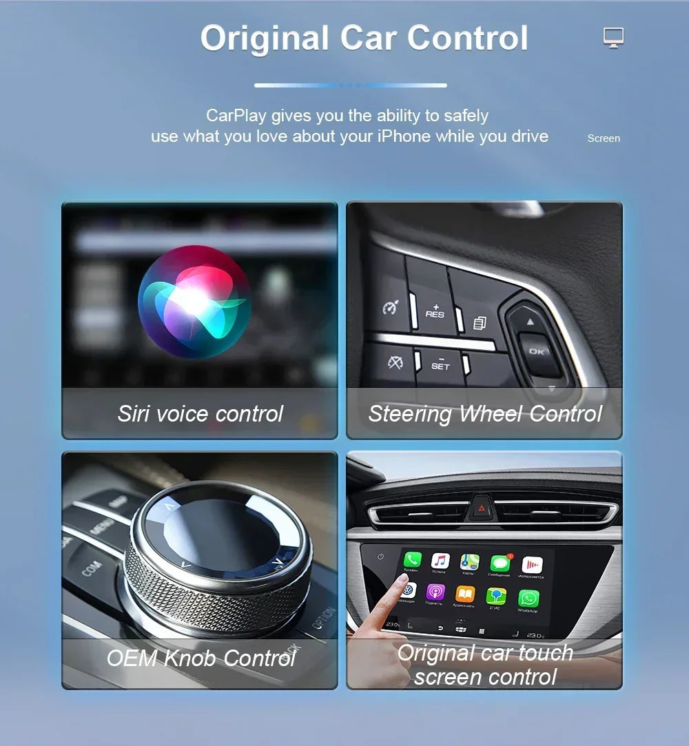 Adaptador CarPlay Android Auto 2en1 Inalámbrico USB Plug & Play