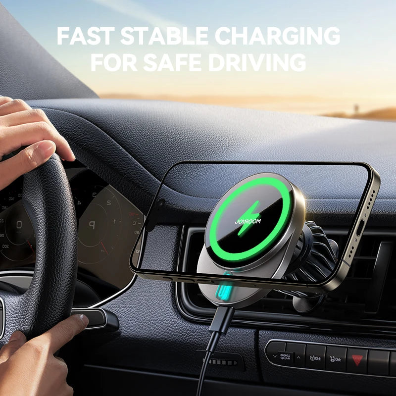 Joyroom JR-ZS409 Cargador Coche 15W – Soporte Magnético MagSafe para iPhone 12–16 (Rejilla de Ventilación)