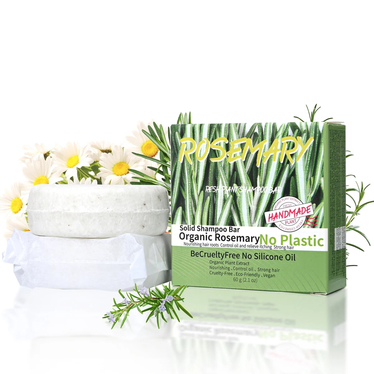 Shampoo en Barra de Romero 60g | Anticaspa y Control Grasa