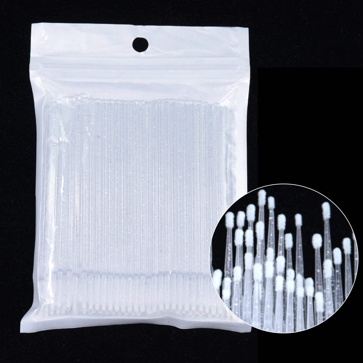 Pack 100 Microbrush para Limpieza de Extensiones de Pestañas