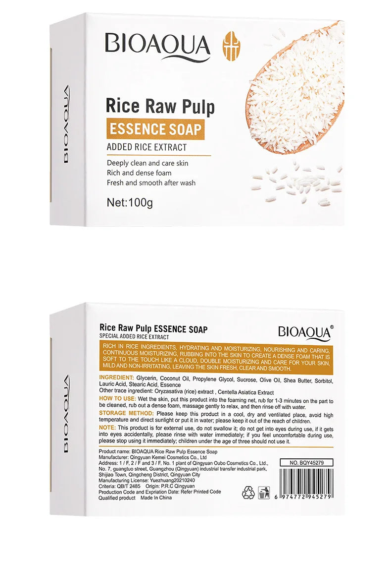 Jabón facial de arroz blanco BIOAQUA | Limpieza e hidratación