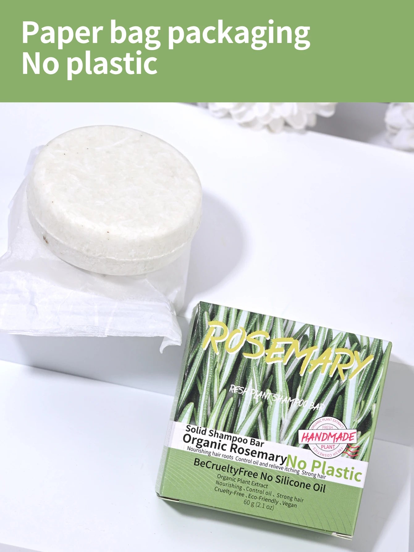 Shampoo en Barra de Romero 60g | Anticaspa y Control Grasa