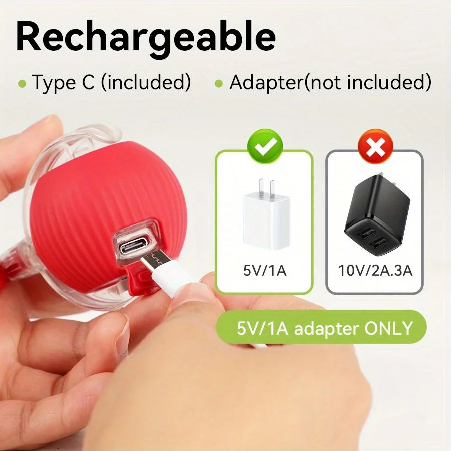 Pelota Interactiva Inteligente para Gatos | Juguete Automático Recargable con Cola y Sensores
