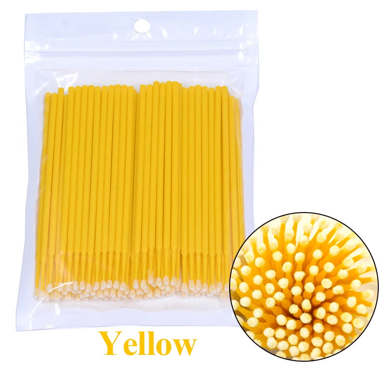 Pack 100 Microbrush para Limpieza de Extensiones de Pestañas