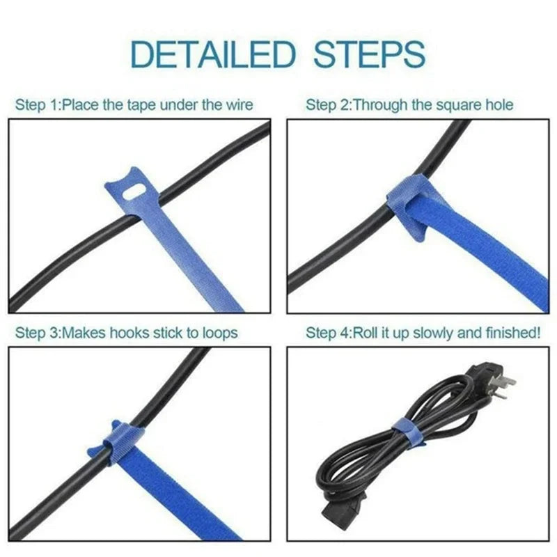 Tiras de Nylon Reutilizables para Cables 15×1 cm (Gancho y Bucle)