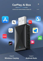 Adaptador CarPlay Android Auto 2en1 Inalámbrico USB Plug & Play