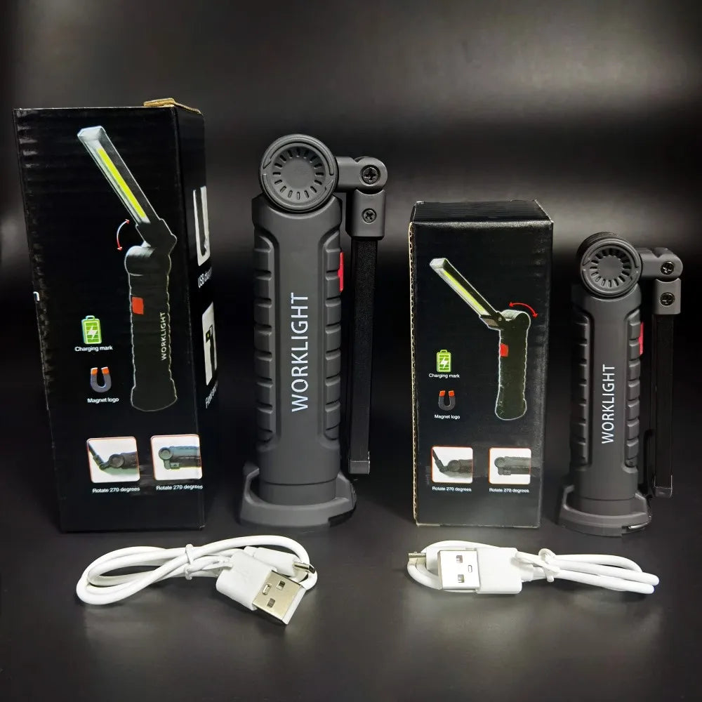 Linterna LED COB Portátil Recargable ESMARTER | Magnética 360° USB para Camping y Trabajo