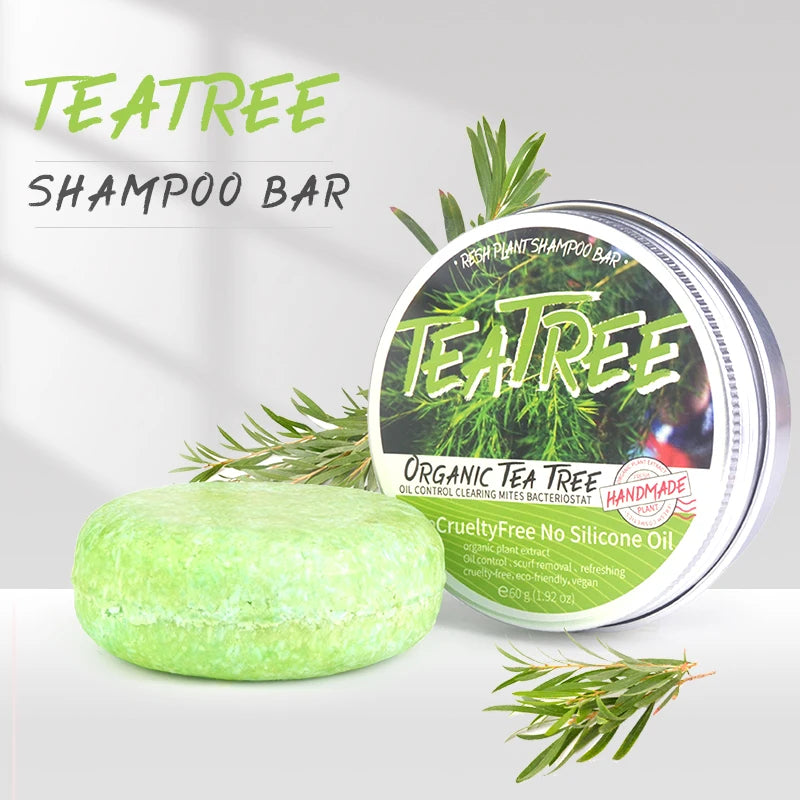 Shampoo sólido artesanal de árbol de té | Anticaspa y control de grasa