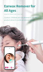 Limpiador de Oídos Inteligente 1296 P con Cámara y Wi-Fi – Earpick USB-C, 6 LED, Visualización en App