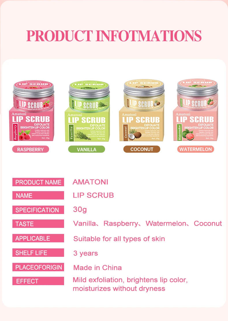 Exfoliante Labial Lip Scrub 30g Frutas Hidratante