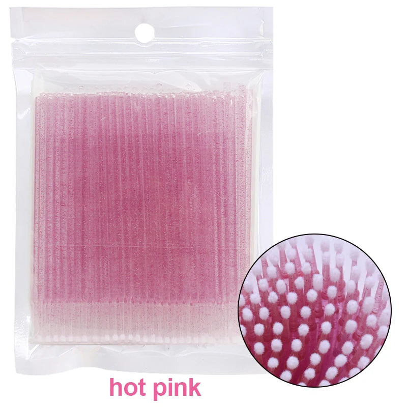 Pack 100 Microbrush para Limpieza de Extensiones de Pestañas