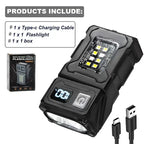 Mini Linterna LED Recargable USB con Imán Trasero | Camping, Emergencias y Uso Multifuncional