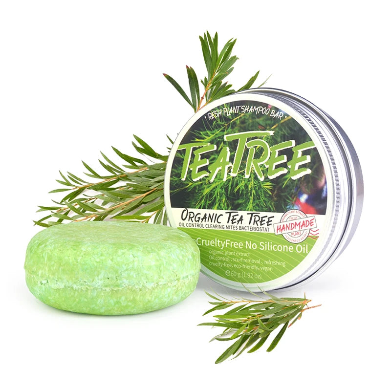 Shampoo sólido artesanal de árbol de té | Anticaspa y control de grasa