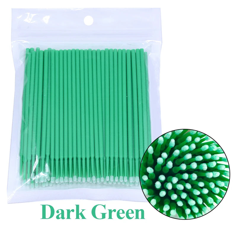 Pack 100 Microbrush para Limpieza de Extensiones de Pestañas
