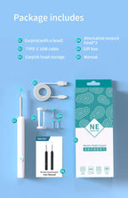 Limpiador de Oídos Inteligente 1296 P con Cámara y Wi-Fi – Earpick USB-C, 6 LED, Visualización en App