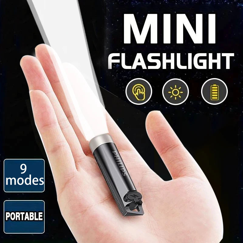 Philips Linterna LED Recargable Mini EDC SFL1121 | Llavero, Camping  500LM