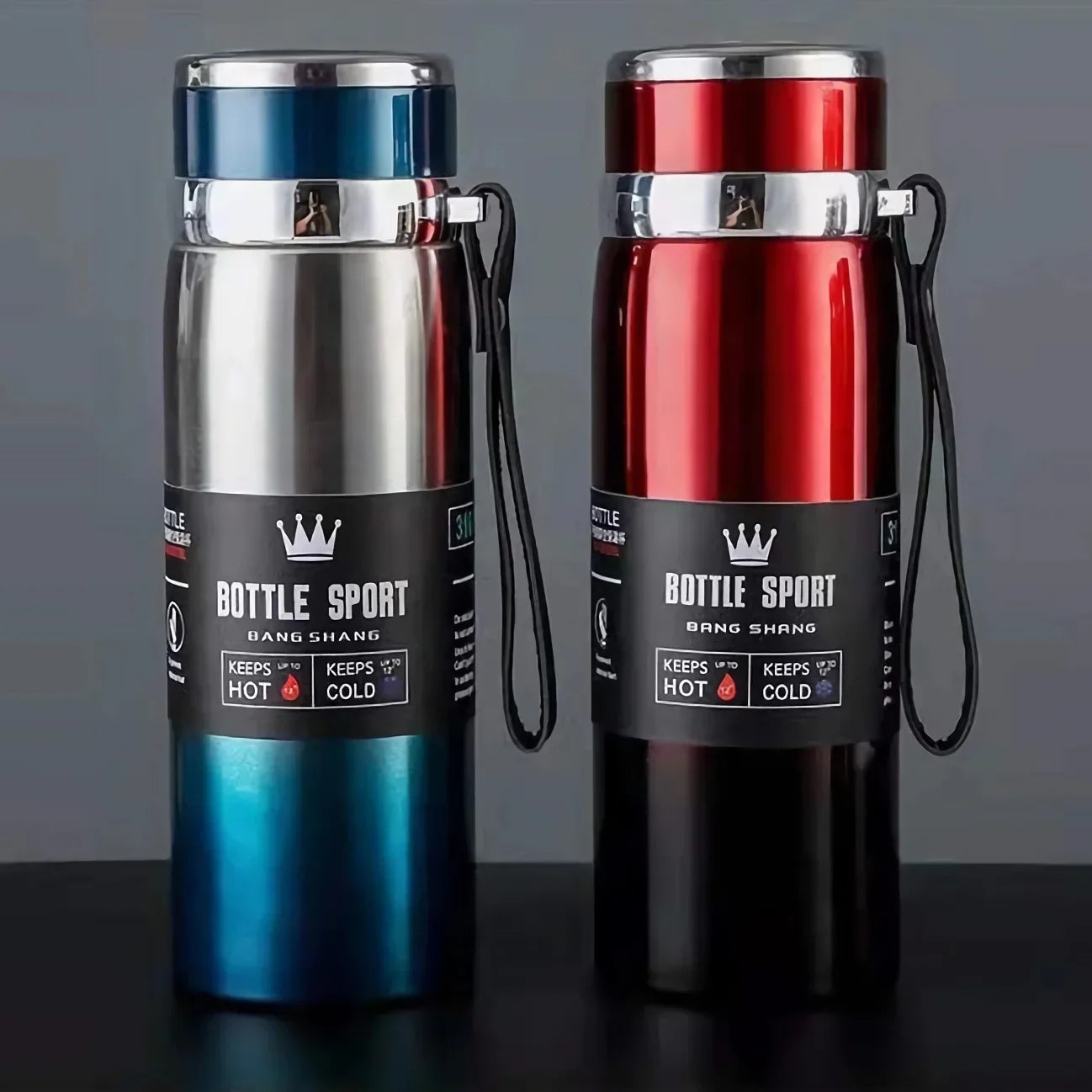 Botella Térmica 1 L de Acero Inoxidable – Termo para Agua, Té y Café (Libre de BPA)