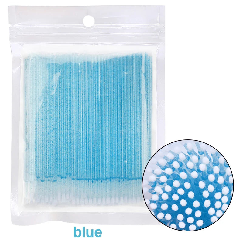 Pack 100 Microbrush para Limpieza de Extensiones de Pestañas