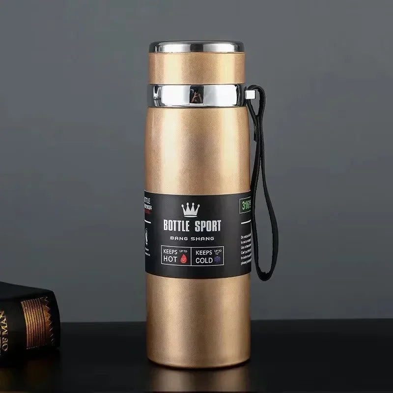 Botella Térmica 1 L de Acero Inoxidable – Termo para Agua, Té y Café (Libre de BPA)