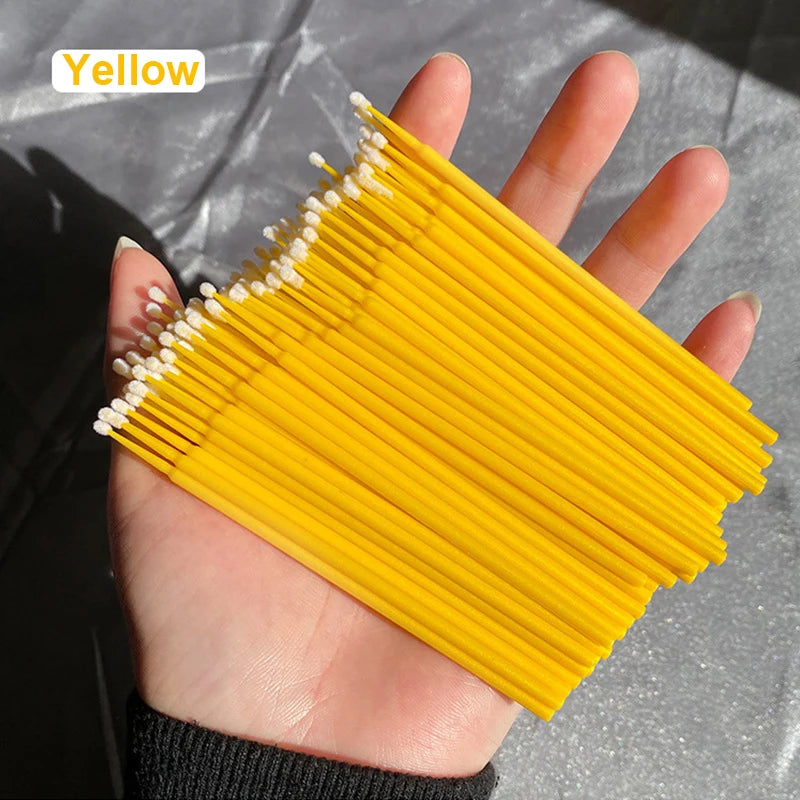 Pack 100 Microbrush para Limpieza de Extensiones de Pestañas
