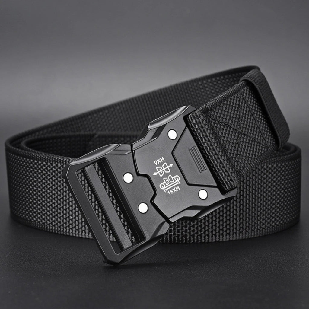 Cinturón Táctico de Nylon con Hebilla Plástica “Orejas Rojas” – Militar, Entrenamiento y Outdoor