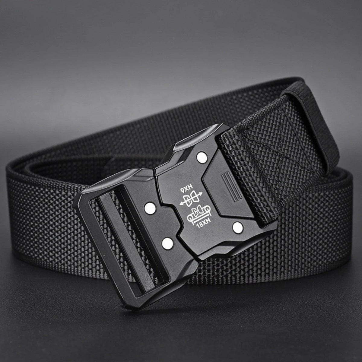 Cinturón Táctico de Nylon con Hebilla Plástica “Orejas Rojas” – Militar, Entrenamiento y Outdoor