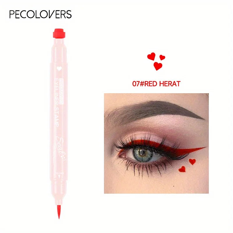 Delineador Plumón con Timbre Cat Eye Doble Punta a Prueba de Agua