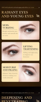 Crema Contorno de Ojos con Oro 24k y Ácido Hialurónico Anti Ojeras
