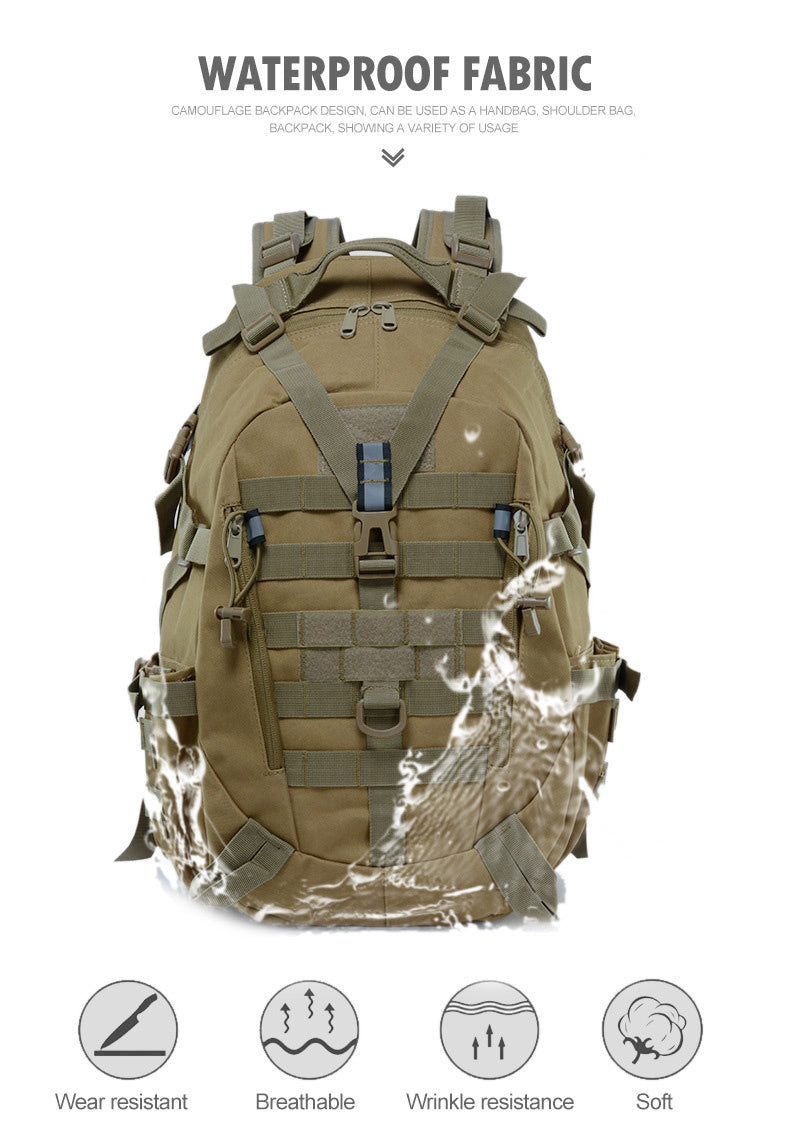 Mochila Táctica MOLLE Reflectante – Camping, Senderismo y Supervivencia