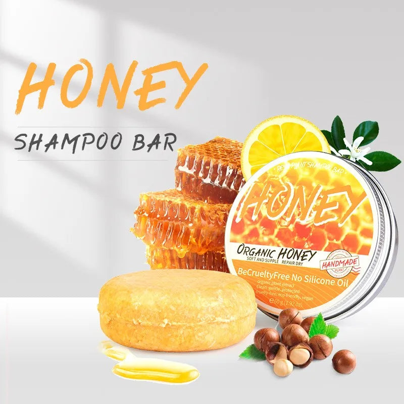 Shampoo sólido artesanal de miel | Suavidad, anticaspa y control de grasa