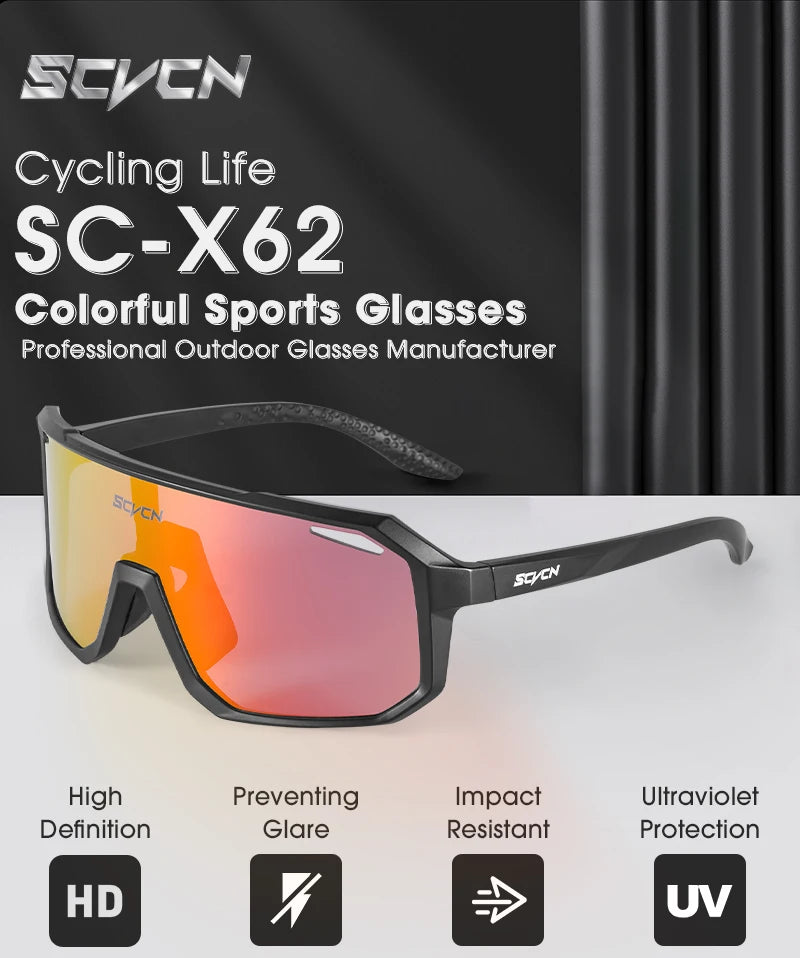 Gafas Lentes Ciclismo SCVCN S62 Fotocromáticas UV400 – Lentes PC y Montura TR90 Unisex