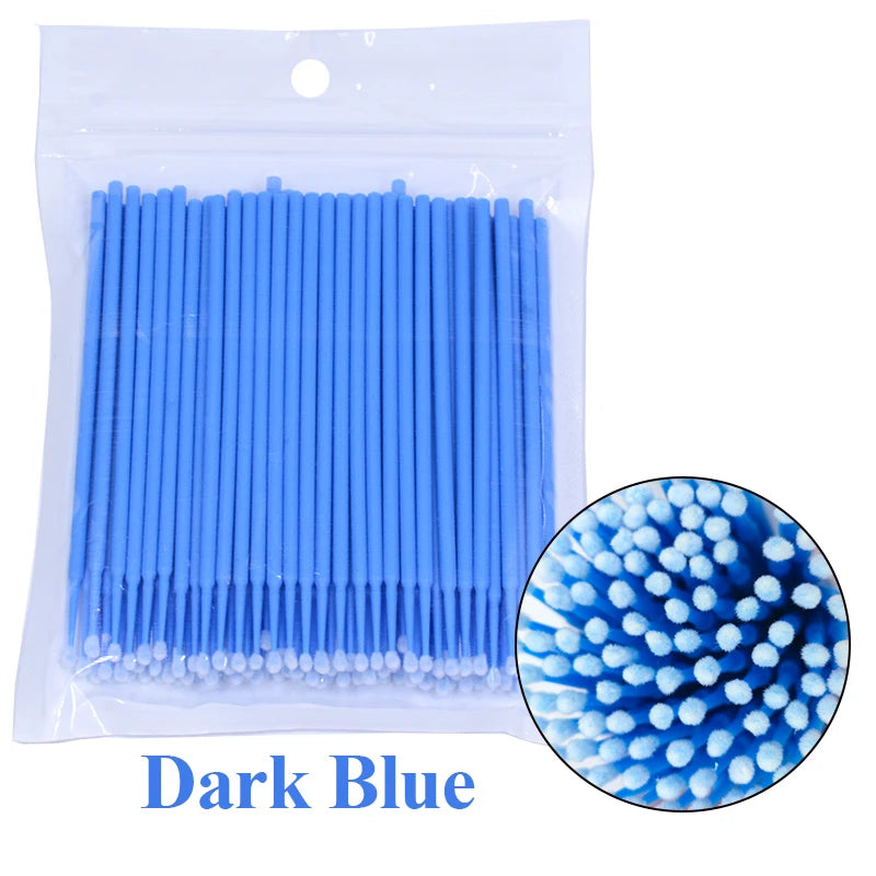 Pack 100 Microbrush para Limpieza de Extensiones de Pestañas