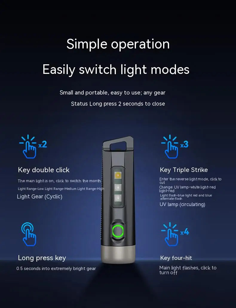 Philips Linterna LED Recargable Mini EDC SFL1121 | Llavero, Camping  500LM