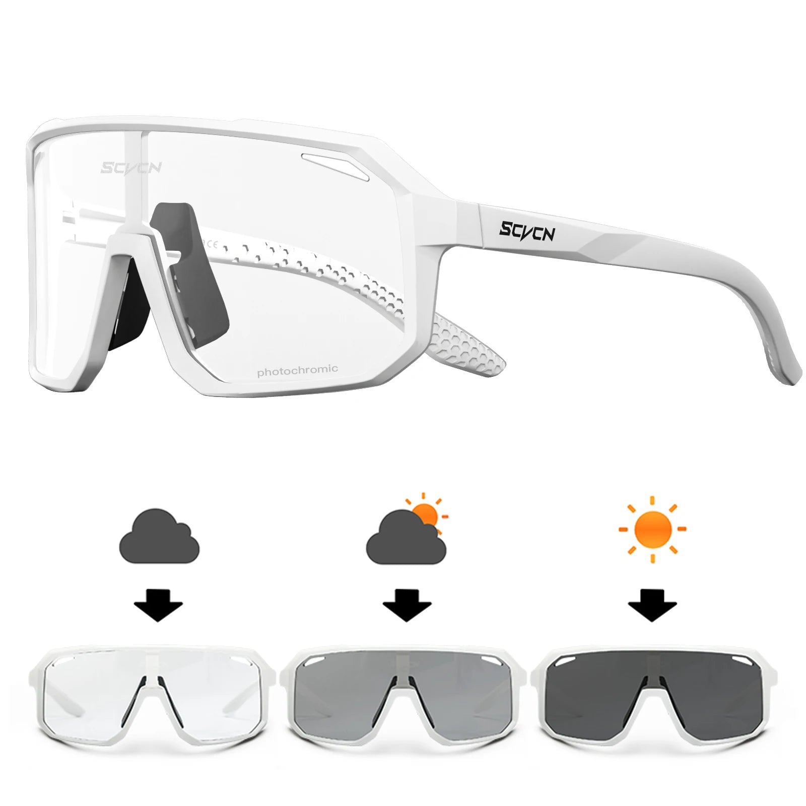 Gafas Lentes Ciclismo SCVCN S62 Fotocromáticas UV400 – Lentes PC y Montura TR90 Unisex