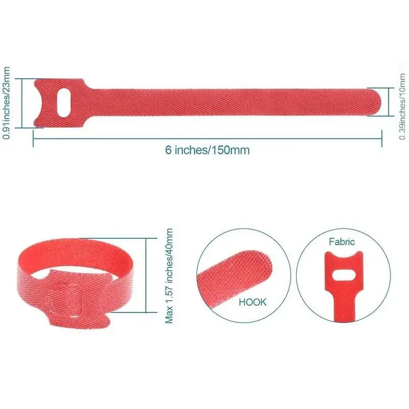 Tiras de Nylon Reutilizables para Cables 15×1 cm (Gancho y Bucle)