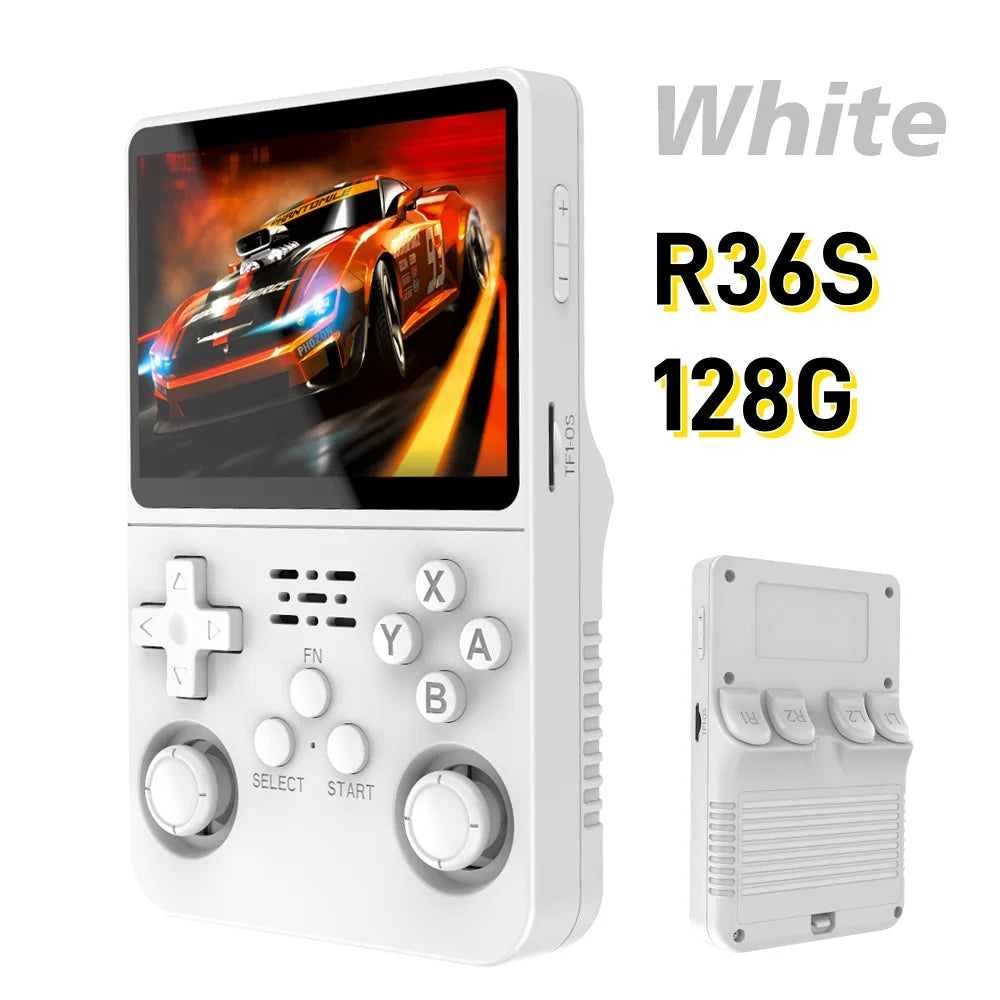 Consola Retro Portátil R36S 128GB | 3.5” IPS, 20 Emuladores, 15.000 Juegos, Batería 3200mAh