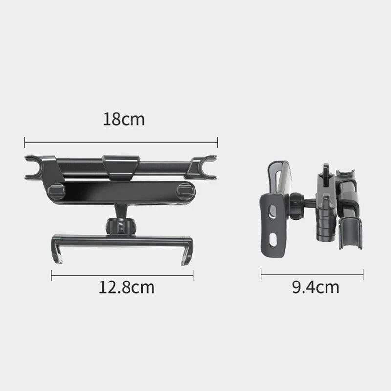 Soporte de Reposacabezas para Auto 360° Telescópico – Teléfono y Tablet 5″–12,9″