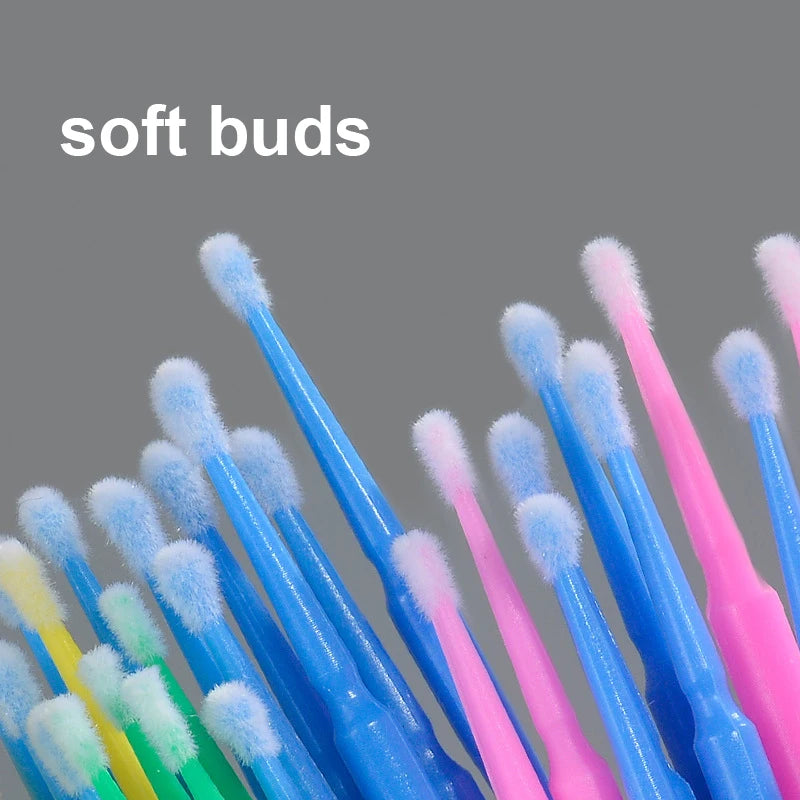 Pack 100 Microbrush para Limpieza de Extensiones de Pestañas