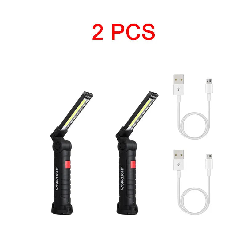 Linterna LED COB Portátil Recargable ESMARTER | Magnética 360° USB para Camping y Trabajo