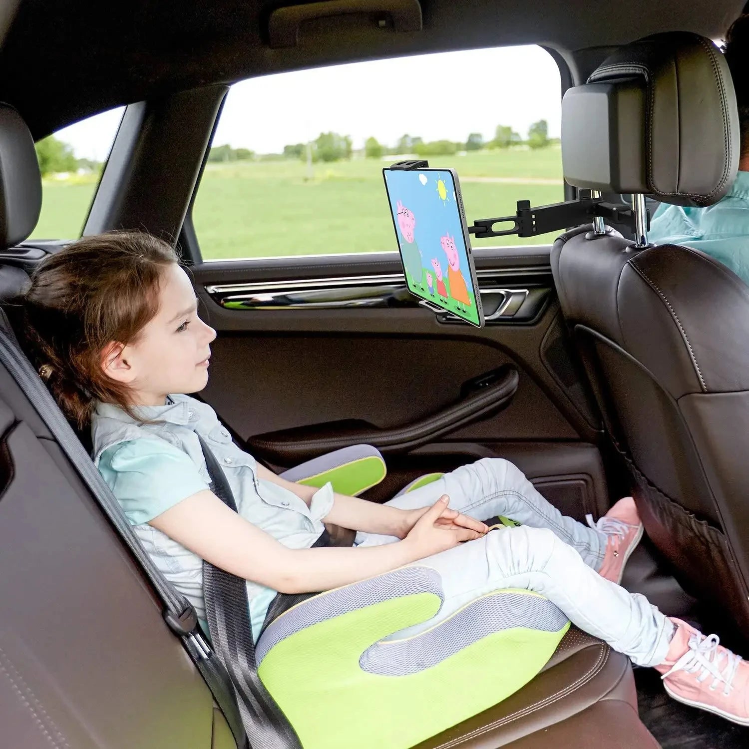 Soporte de Reposacabezas para Auto 360° Telescópico – Teléfono y Tablet 5″–12,9″