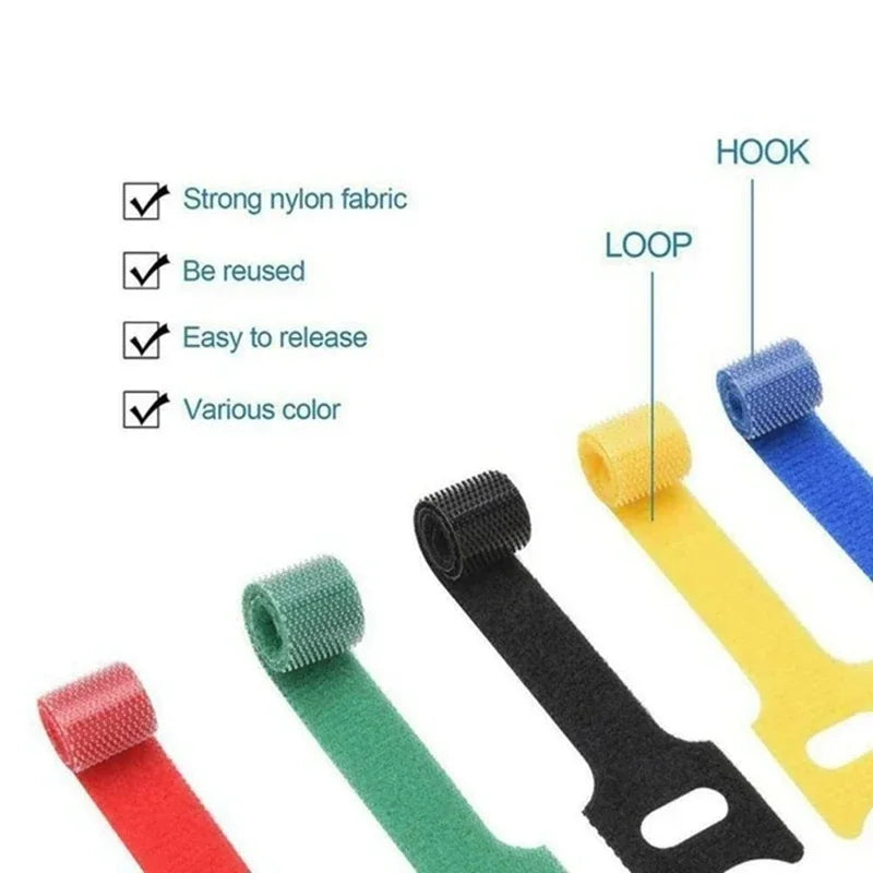 Tiras de Nylon Reutilizables para Cables 15×1 cm (Gancho y Bucle)