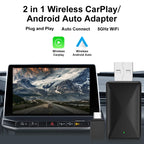 Adaptador CarPlay Android Auto 2en1 Inalámbrico USB Plug & Play