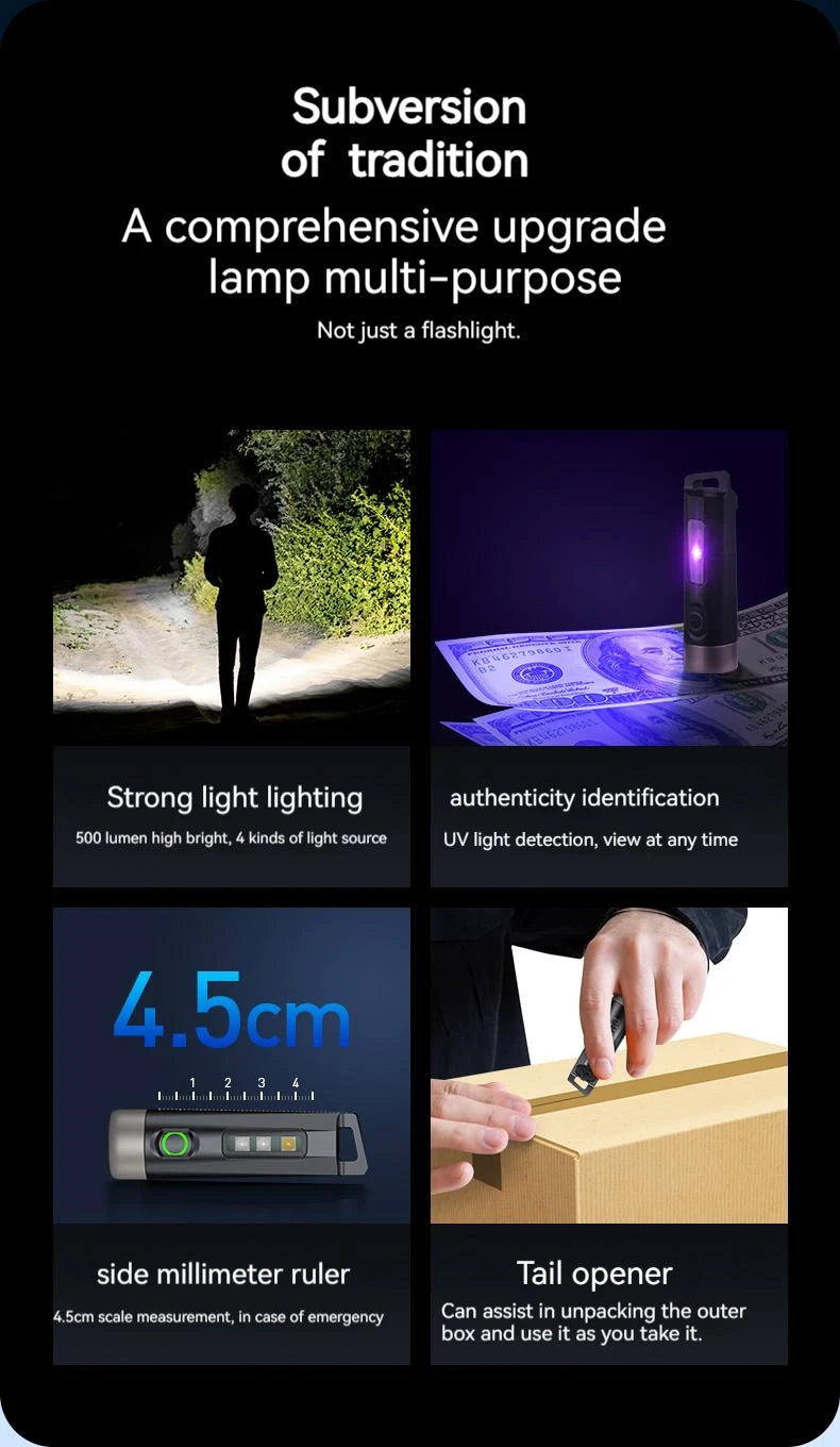 Philips Linterna LED Recargable Mini EDC SFL1121 | Llavero, Camping  500LM