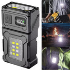 Mini Linterna LED Recargable USB con Imán Trasero | Camping, Emergencias y Uso Multifuncional