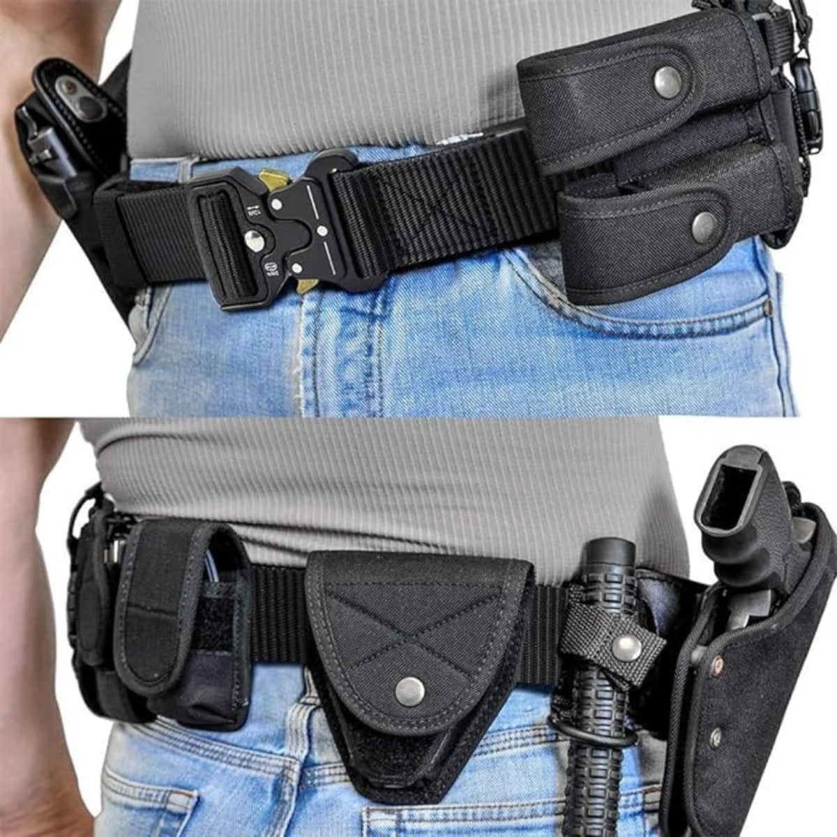 Cinturón Táctico de Nylon con Hebilla Plástica “Orejas Rojas” – Militar, Entrenamiento y Outdoor