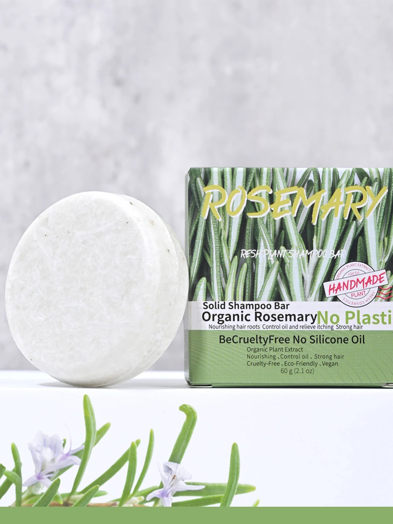 Shampoo en Barra de Romero 60g | Anticaspa y Control Grasa