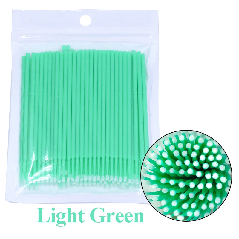 Pack 100 Microbrush para Limpieza de Extensiones de Pestañas